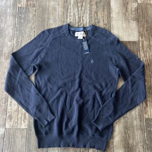 Penguin Sweater‎ Mens Size Small Blue Ribbed Crew Neck Pullover Preppy Casual